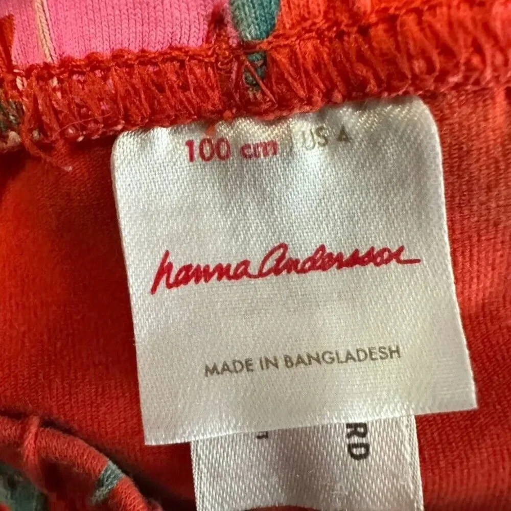 Hanna Andersson Dress & Floral Pants‎ Bundle Girls 100/ 4US Orange Pink Floral